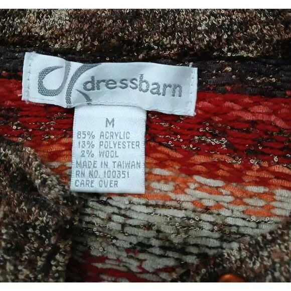 Womens y2k vintage sweater medium grandma granola rust earthtone brown green - Picture 6 of 9